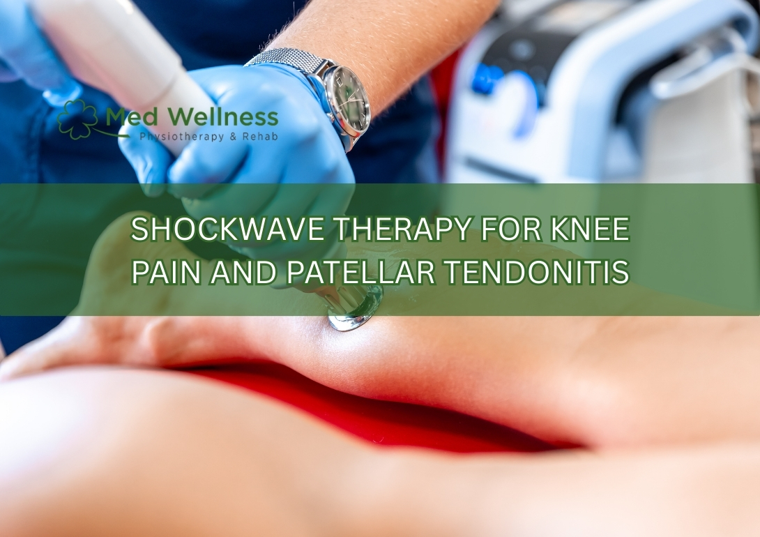 Shockwave therapy treating knee pain and patellar tendonitis with non-invasive treatment