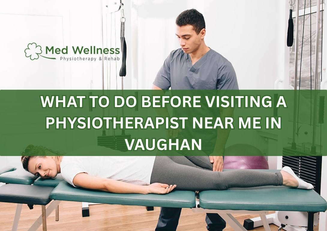 Patient preparing for physiotherapy appointment in Vaughan clinic
