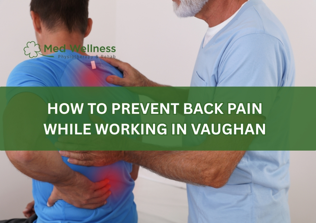 workplace posture back pain prevention Vaughan ergonomic setup