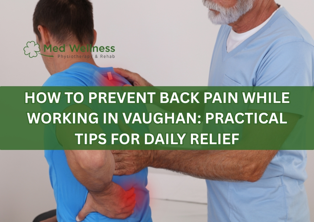back pain prevention workplace posture Vaughan office setup