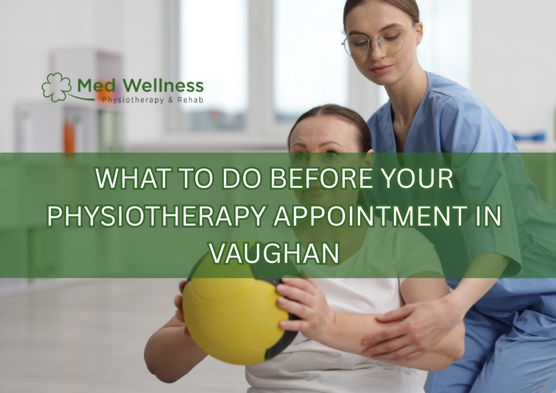 Patient preparing for physiotherapy appointment in Vaughan clinic